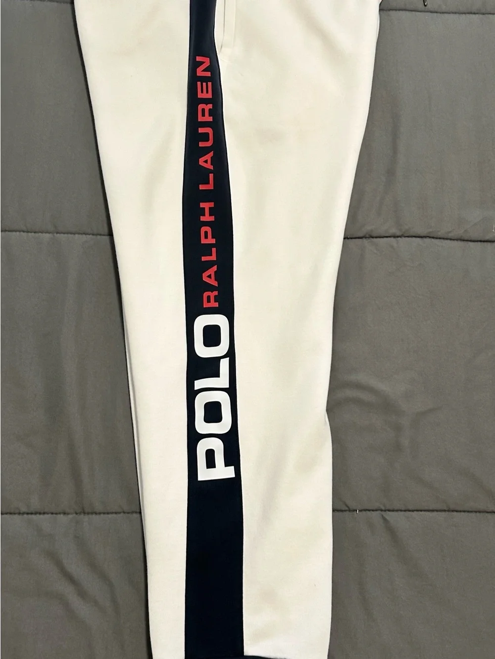 Men’s Polo Ralph Lauren Contrast Double Knit Tech Spell Out Joggers. Sz XL